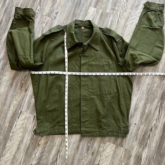 Vintage Swedish Military M/52 Field Jacket Green Canvas Size 52 Large - Picture 4 of 6